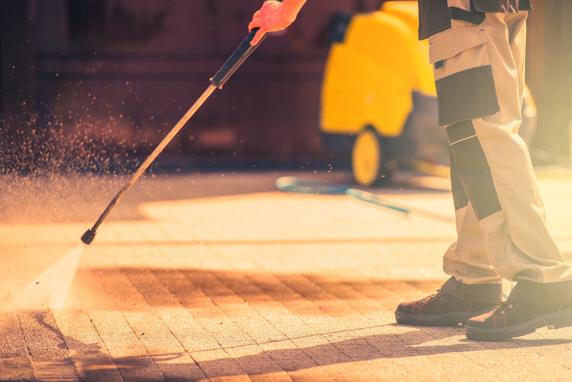 Roadway Brick Cleaning